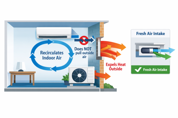 does split ac take air from outside