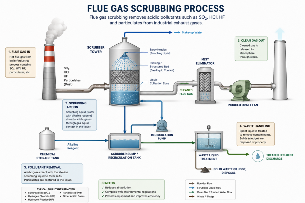 FLUE GAS SCRUBBING PROCESS